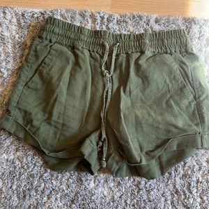Buy now or make offers! Army green shorts, cargo material. Great condition!